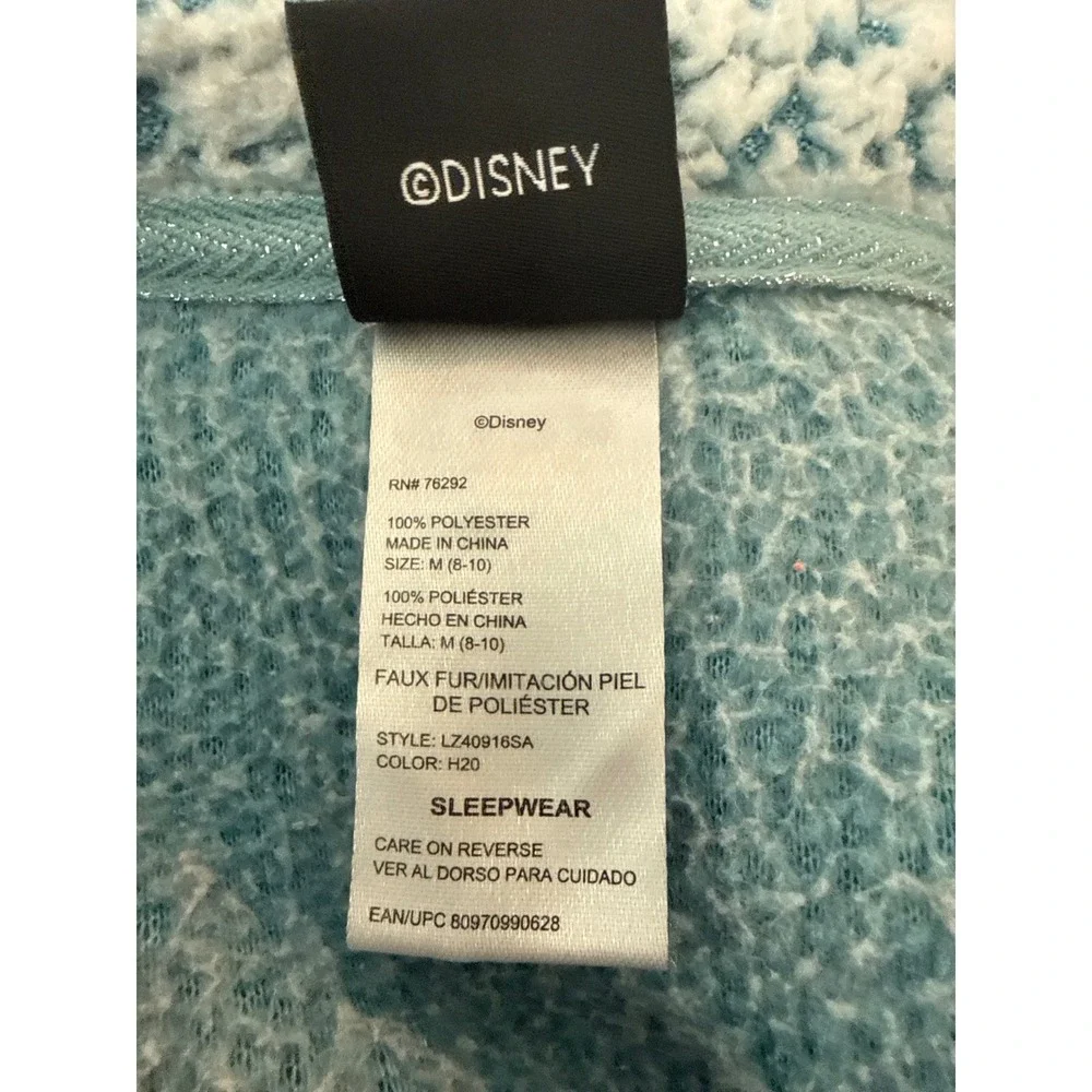 Disney Stitch More Snacks Blue Sherpa Faux Fur Sleepwear Top Size M 8-10 - Picture 7 of 8